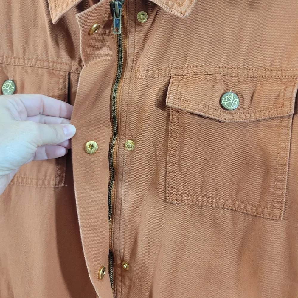 DRAPER JAMES RSVP Cinnamon casual cotton twill belted field utility jacket